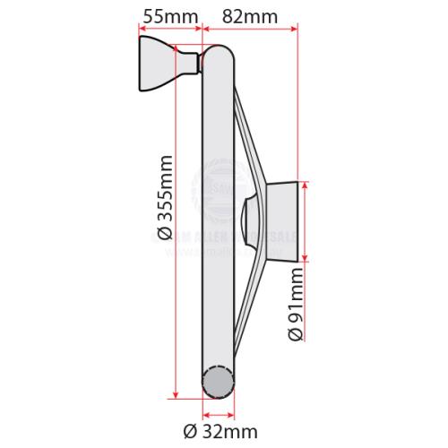 RELAXN STEERING WHEEL - 3 SPOKE POLY GRIP & KNOB