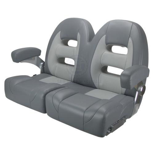 RELAXN SEATS - DOUBLE CRUISER SERIES - HIGH BACK Dark Grey/Light Grey boat seats