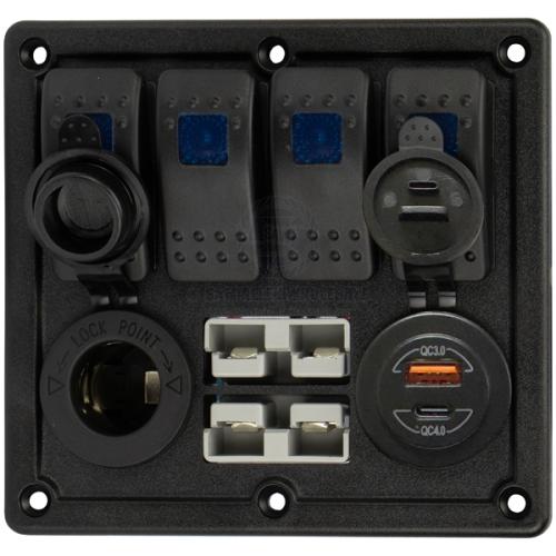 RELAXN 4 GANG ILLUMINATED ROCKER SWITCH PANEL