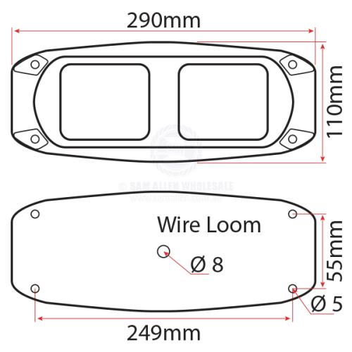 AQUAIDEA LED - UNDERWATER TRANSOM LIGHT - SURFACE MOUNT - JB40W