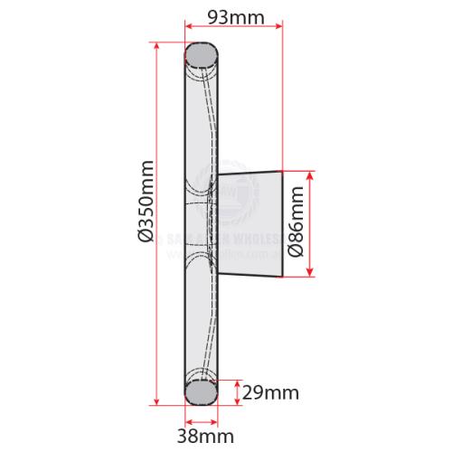 RELAXN STEERING WHEEL - 3 SPOKE S/S PU GRIP