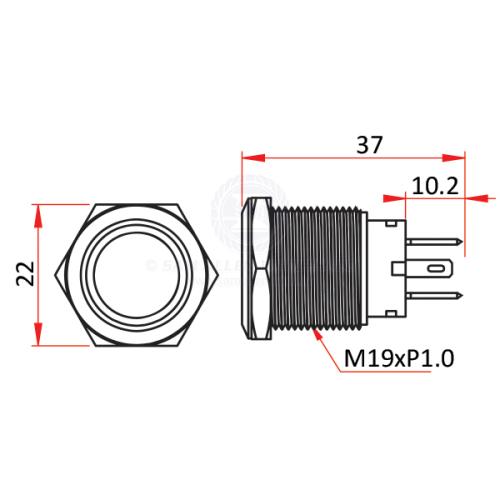 RELAXN 20A PUSH BUTTON SWITCHES - STAINLESS STEEL - PRE-WIRED