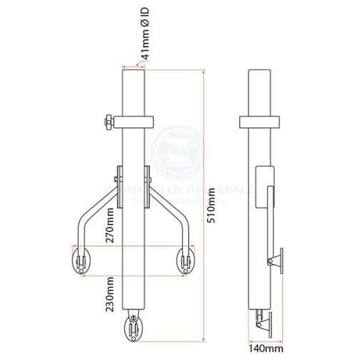 OCEANBLUE OUTRIGGERS - OUTRIGGER BASE WISHBONE - STAINLESS STEEL