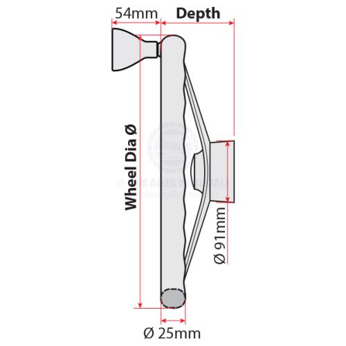 RELAXN STEERING WHEELS - 3 SPOKE GRIP & KNOB S/S