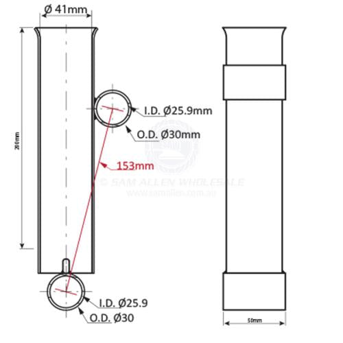 RELAXN ROD HOLDER - ALLOY - BIMINI MOUNT