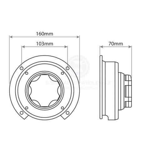 BATTERY SWITCH - 4 POSITION - HD - SEMI RECESSED