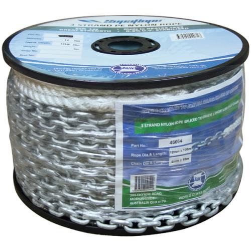 ANCHOR ROPE AND CHAIN KIT - 3 STRAND