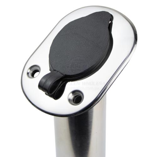 ROD HOLDER - OVAL HEAD ANGLED - STAINLESS STEEL