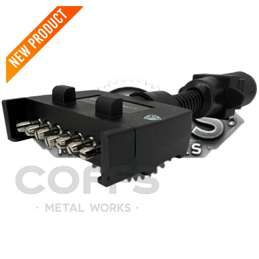 Trailer Adaptor - Flat 7 Pin Plug to Small Round 7 Pin Socket lighting 12 and 24 volt