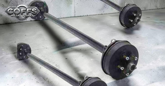 97 inch 2465mm |Axle 40mm Sq|10 inch Electric Drums|Backing Plates|Weld Rings
