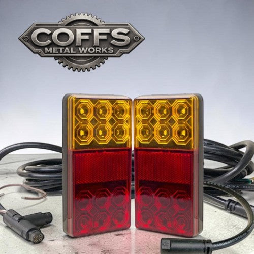 120 Series Left & Right Hand LED Combo Trailer Lamp Kit - Stop / Tail / Indicator / License Plate (7.1x1.7m)