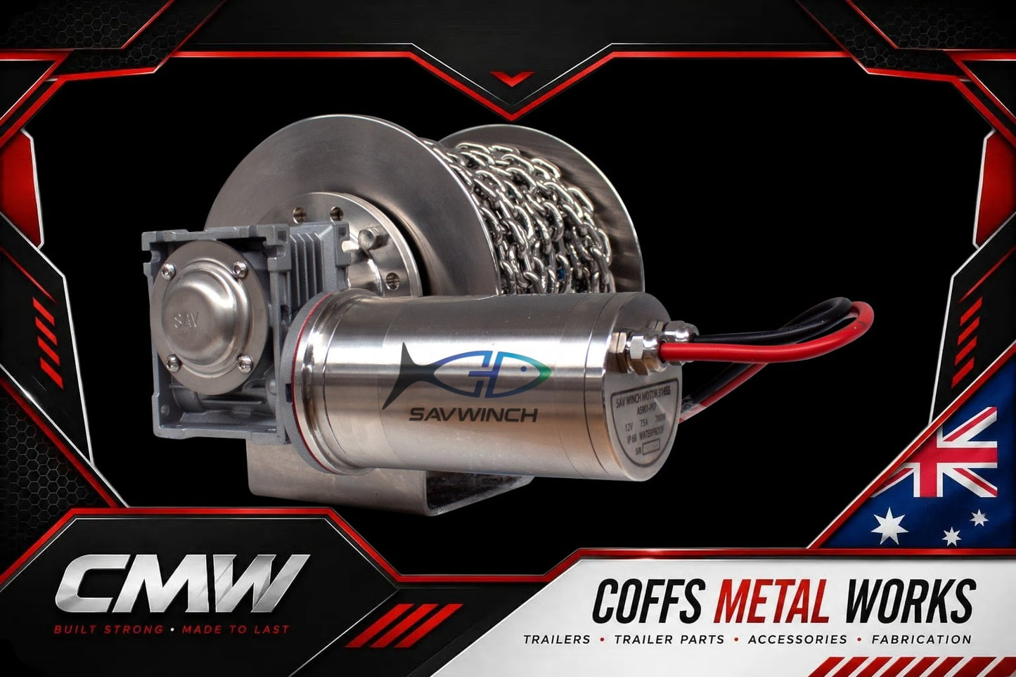 880 SS Drum Anchor Winch