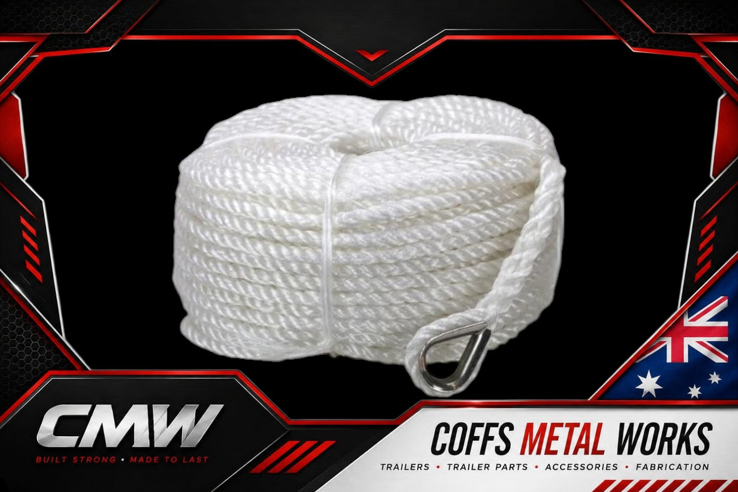 ANCHOR ROPE - 3 STRAND SILVER