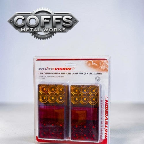 120 Series Left & Right Hand LED Combo Trailer Lamp - Stop  Tail  Indicator  License Plate (10-30V) Blister