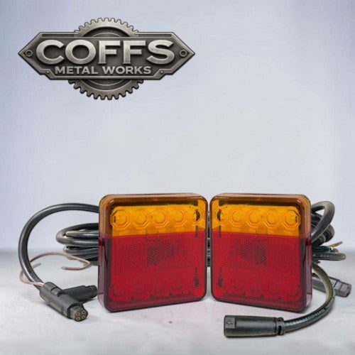 20 Series Left & Right Hand LED Combo Trailer Lamp Kit - Stop / Tail / Indicator / License Plate (5.5x1.4m)