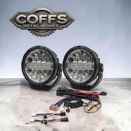 Razyer 9" Series LED Driving Light Pack with Wiring Kit