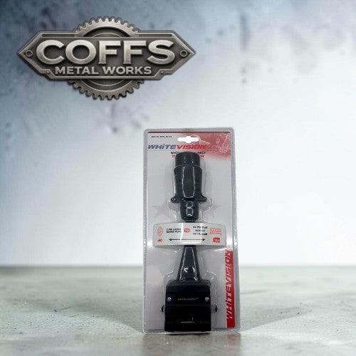 Trailer Adaptor - Flat 7 Pin Large Round Plug to 12 Pin Socket Blister