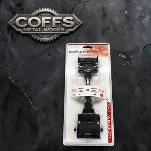 Trailer Adaptor - Flat 7 Pin Plug to Flat 12 Pin Socket Blister | 12 to 7 pin trailer adaptor from Whitevision