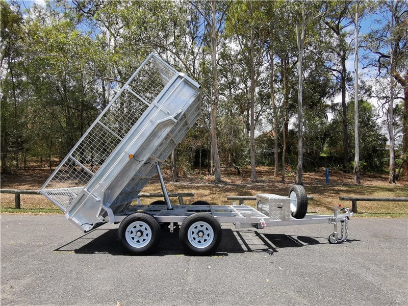 10X6 ft Tandem Hydraulic Tipper Trailer 3500kg, Galvanized QLD Cage 600mm