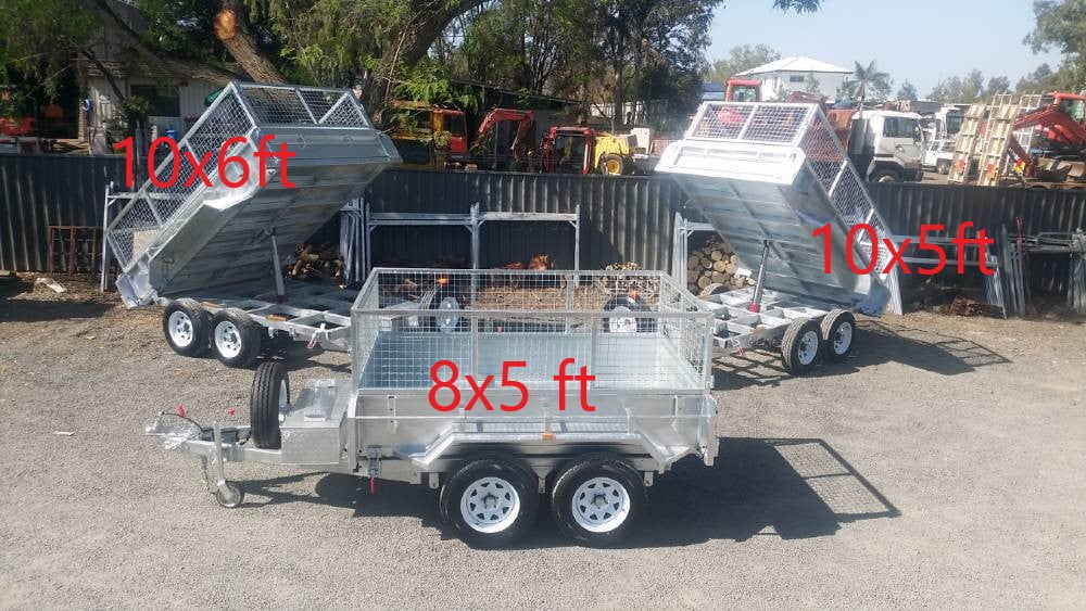 10X6 ft Tandem Hydraulic Tipper Trailer 3500kg, Galvanized QLD Cage 600mm